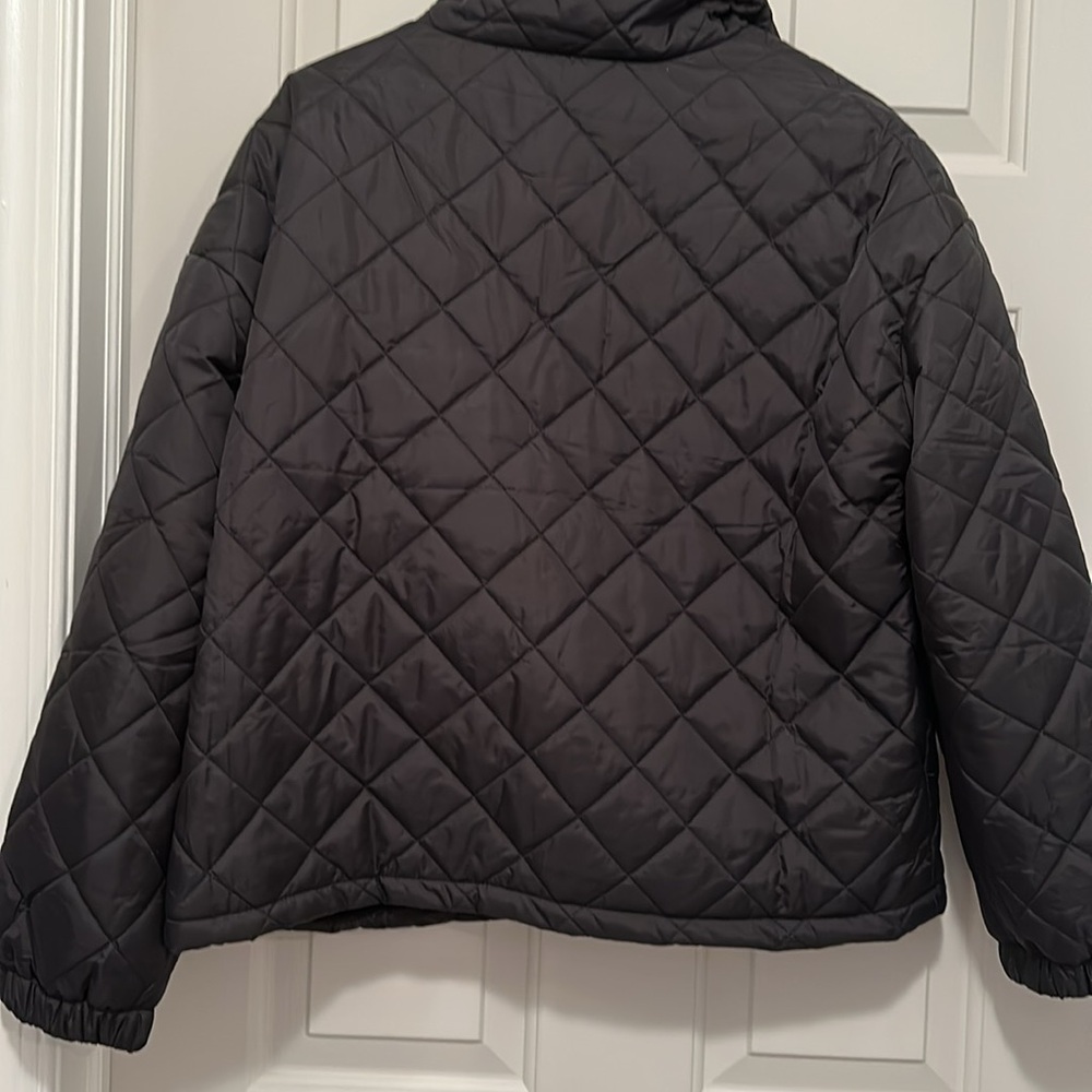Black quilted faux fur lined jacket - Picture 3 of 4